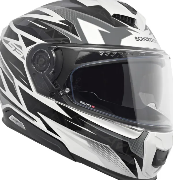 Schuberth S3 Thunder Black/White 218> Integraalhelmen|Helmen Met Zonnevizier