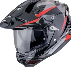Scorpion ADF-9000 AIR Feat Black/Silver/Red> Adventure Helmen|Integraalhelmen