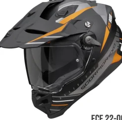 Scorpion ADF-9000 AIR Feat Matt Black/Silver/Orange> Adventure Helmen|Integraalhelmen