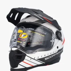 Scorpion ADF-9000 AIR Feat Matt White/Black/Red> Adventure Helmen|Integraalhelmen