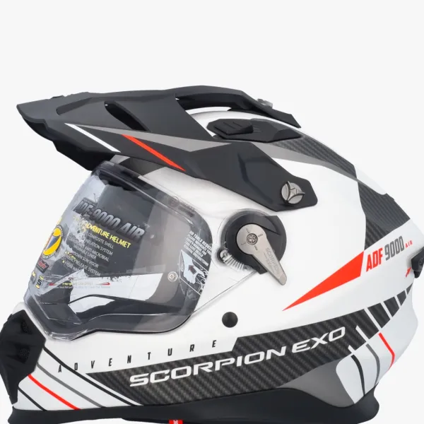 Scorpion ADF-9000 AIR Feat Matt White/Black/Red> Adventure Helmen|Integraalhelmen
