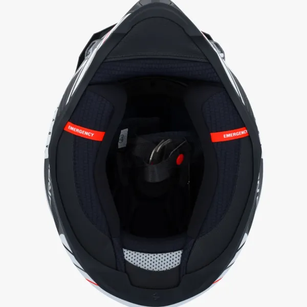 Scorpion ADF-9000 AIR Feat Matt White/Black/Red> Adventure Helmen|Integraalhelmen