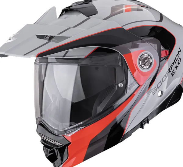 Scorpion ADX-2 Kamps Grey/Red> Adventure Helmen|Systeemhelmen