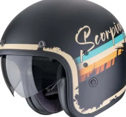 Scorpion Belfast EVO Adonis Matt Black/Beige>DAMES Retro Helmen|Jethelmen