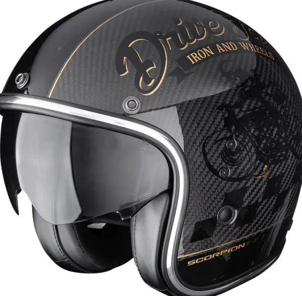 Scorpion Belfast EVO Carbon Zippy Black/Gold>DAMES Adventure Helmen|Carbon Helmen