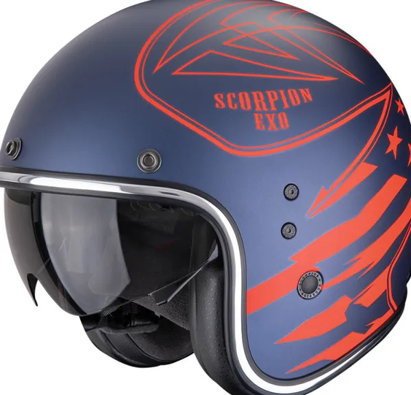 Scorpion Belfast EVO Dawg Matt Blue/Red>DAMES Adventure Helmen|Jethelmen
