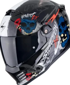 Scorpion COVERT FX Skullz  Black/Grey/Red> Jethelmen