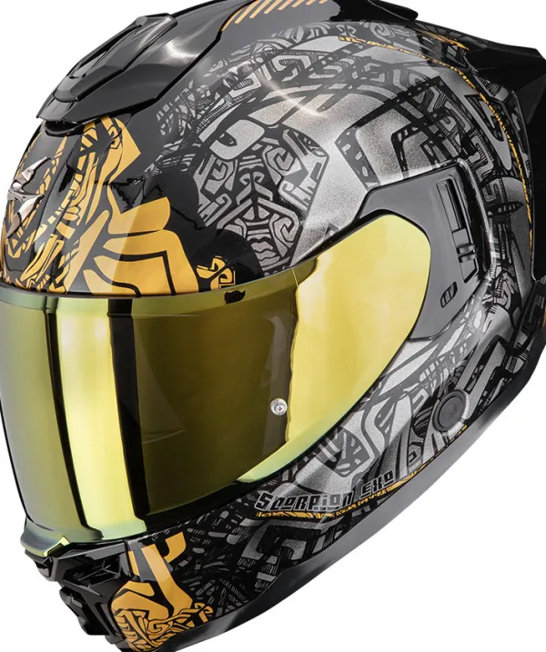 Scorpion EXO-1500 AIR Apus Black/Grey/Gold> Integraalhelmen|Helmen Met Zonnevizier