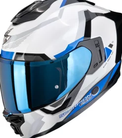 Scorpion EXO-1500 AIR Arena White/Blue> Integraalhelmen|Helmen Met Zonnevizier