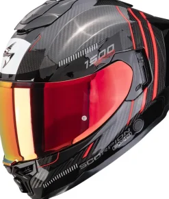 Scorpion EXO-1500 AIR Carbon Zity Black/Red> Integraalhelmen|Helmen Met Zonnevizier