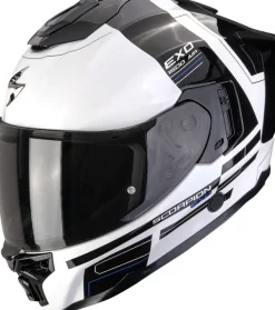 Scorpion EXO-1500 AIR Dual White/Black/Blue> Integraalhelmen|Helmen Met Zonnevizier