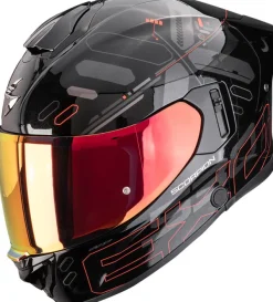 Scorpion EXO-530 AIR Fond Metal Black/Red> Integraalhelmen|Helmen Met Zonnevizier