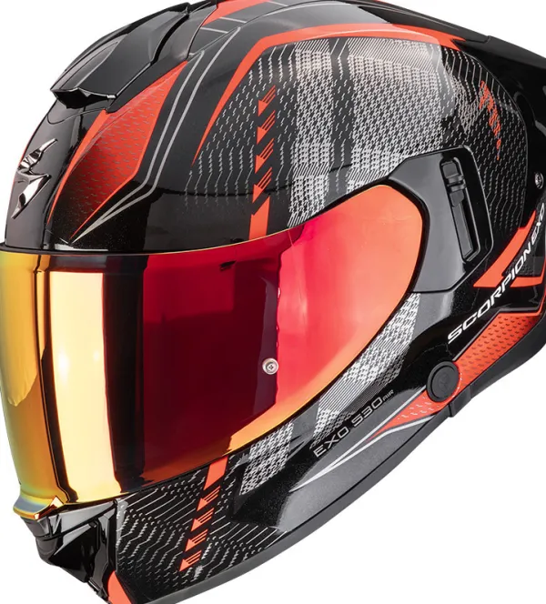 Scorpion EXO-530 AIR Theras Metallic Black/Red> Integraalhelmen|Helmen Met Zonnevizier