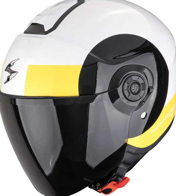 Scorpion EXO-CITY II Sheer White/Black/Yellow>DAMES Jethelmen|Dames Scooterhelmen