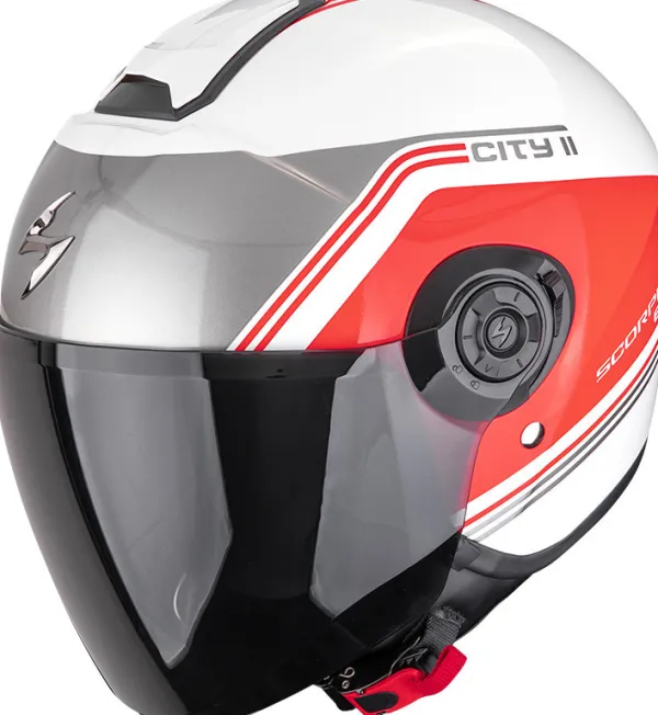 Scorpion EXO-CITY II Vita White/Red>DAMES Jethelmen|Dames Scooterhelmen
