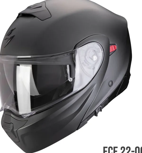 Scorpion EXO-930 EVO Solid Matt pearl black> Systeemhelmen|Helmen Met Zonnevizier