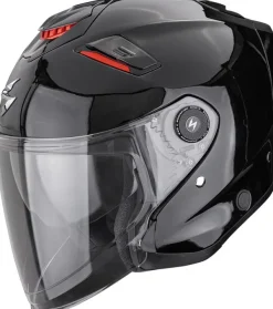 Scorpion EXO-GT JET Solid Metallic Black> Jethelmen|Helmen Met Zonnevizier
