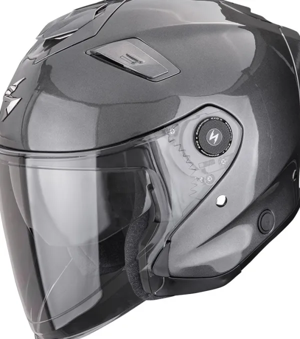 Scorpion EXO-GT JET Solid Metallic Grey> Jethelmen|Helmen Met Zonnevizier