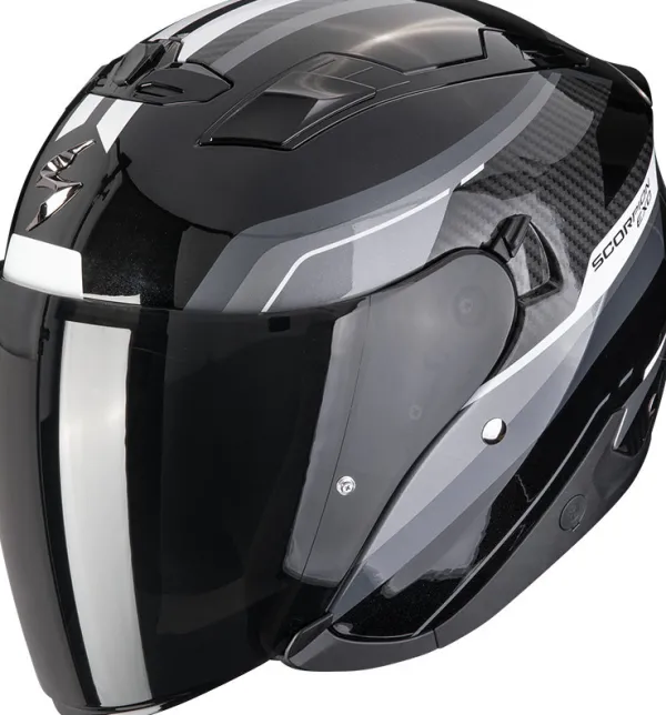 Scorpion EXO-230 Hipe Black/Silver> Jethelmen|Helmen Met Zonnevizier