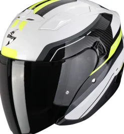 Scorpion EXO-230 Hipe White/Black/Neon Yellow> Jethelmen|Helmen Met Zonnevizier