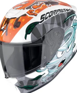 Scorpion EXO-JNR AIR The4Elements White/Blue/Orange> Integraalhelmen|Race Helmen