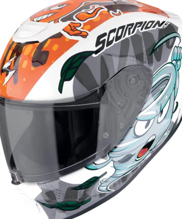 Scorpion EXO-JNR AIR The4Elements White/Blue/Orange> Integraalhelmen|Race Helmen