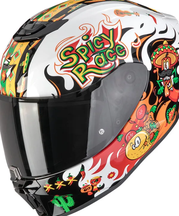 Scorpion EXO-JNR AIR Yucatan White/Orange/Black> Integraalhelmen|Race Helmen