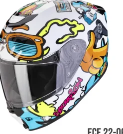 Scorpion EXO-JNR Fun White/Blue> Kinder Scooterhelmen