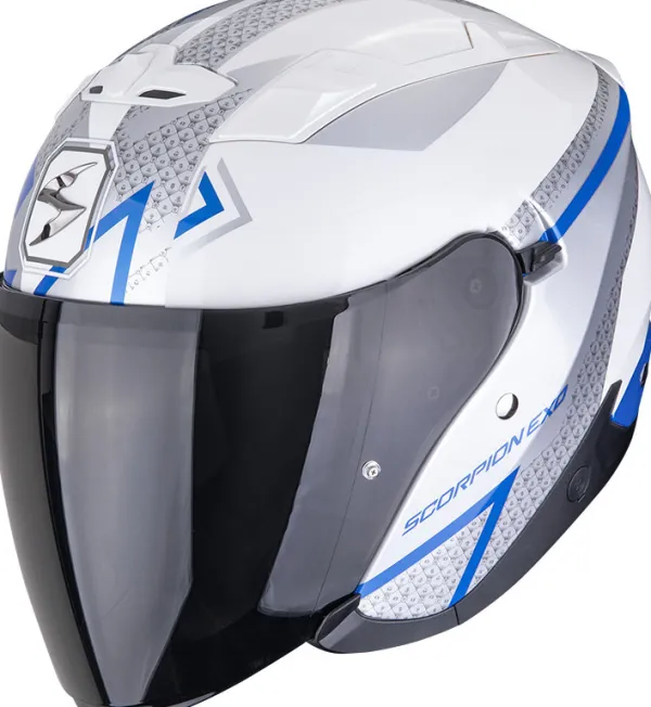 Scorpion EXO-230 Loop White/Blue> Jethelmen|Helmen Met Zonnevizier
