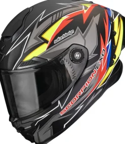 Scorpion EXO-RACE AIR Move On Matt Black/Red/Yellow> Integraalhelmen|Helmen Met Zonnevizier