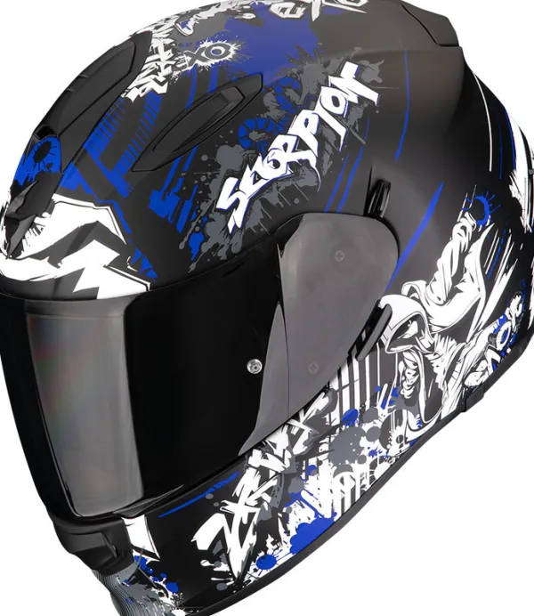 Scorpion EXO-491 Spector Matt Black/Blue> Integraalhelmen