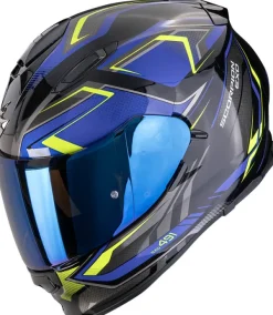Scorpion EXO-491 Zumo Black/Blue/Neon yellow> Integraalhelmen