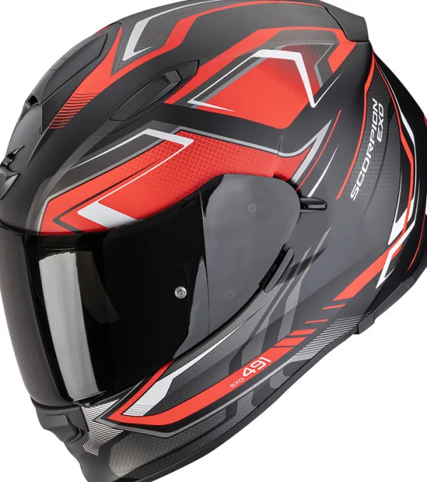 Scorpion EXO-491 Zumo Matt Black/Red> Integraalhelmen