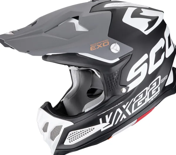 Scorpion VX-22 AIR Updown Matt Black/White/Grey> Adventure Helmen|Crosshelmen