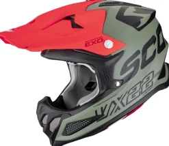 Scorpion VX-22 AIR Updown Matt Green/Black/Red> Adventure Helmen|Crosshelmen