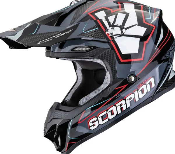 Scorpion VX-16 EVO AIR Lignes Black/Grey/Red> Adventure Helmen|Crosshelmen