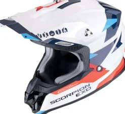Scorpion VX-16 EVO AIR Rod White/Red/Blue> Adventure Helmen|Crosshelmen