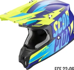 Scorpion VX-16 EVO AIR Slanter Matt Blue/Neon yellow> Crosshelmen