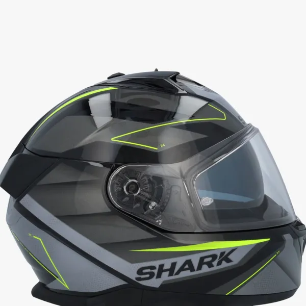 Shark D-Skwal 3 Sizler Black/Anthracite/Yellow KAY> Integraalhelmen|Helmen Met Zonnevizier