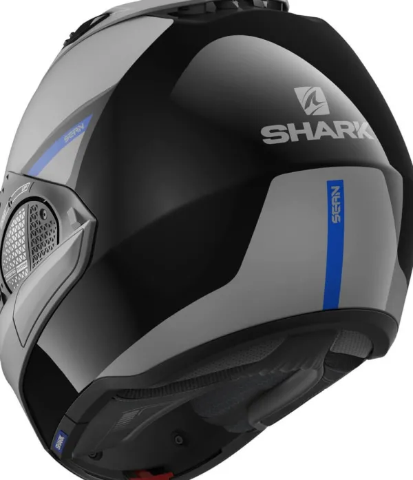 Shark Evo GT Sean Black Silver Blue KSB> Systeemhelmen