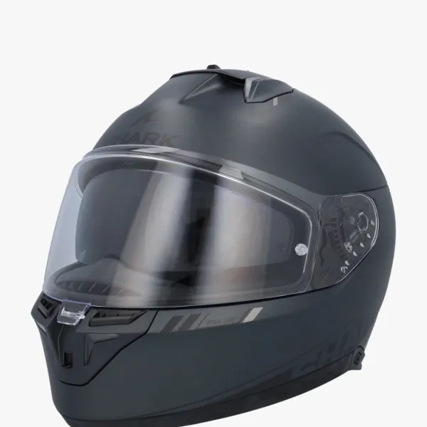 Shark Skwal I3 Blank SP Mat Anthracite/Black/Silver AKS> Integraalhelmen|Helmen Met Zonnevizier