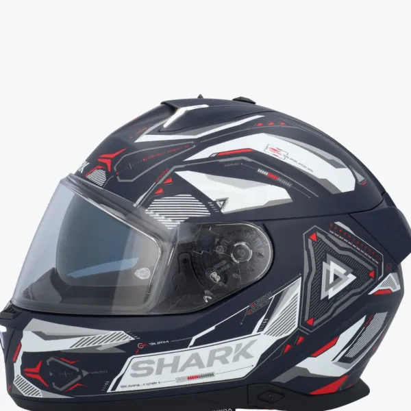 Shark Skwal I3 Linik Mat Blue/White/Red BWR> Integraalhelmen|Helmen Met Zonnevizier