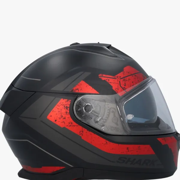 Shark Skwal I3 Rhad Mat Black/Chrom/Red KUR> Integraalhelmen|Helmen Met Zonnevizier
