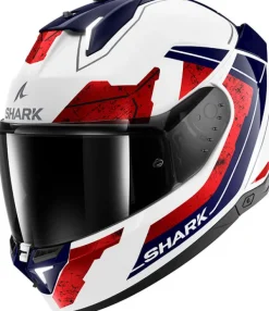 Shark Skwal I3 Rhad White/Chrom/Red WUR> Integraalhelmen|Helmen Met Zonnevizier