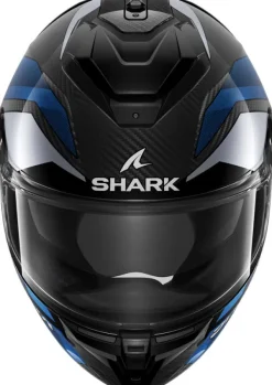 Shark Spartan GT Pro Ritmo Carbon Blue Chrome DBU> Helmen Met Zonnevizier|Race Helmen