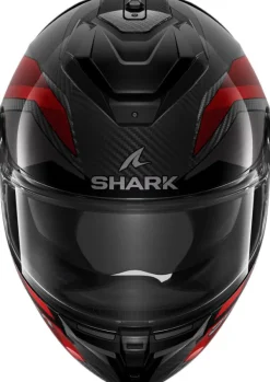 Shark Spartan GT Pro Ritmo Carbon Red Chrome DRU> Helmen Met Zonnevizier|Race Helmen