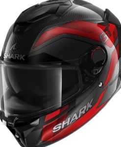 Shark Spartan GT Pro Ritmo Carbon Red Chrome DRU> Helmen Met Zonnevizier|Race Helmen