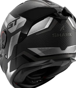 Shark Spartan GT Pro Ritmo Carbon Mat Silver Chrome DSU> Helmen Met Zonnevizier|Race Helmen