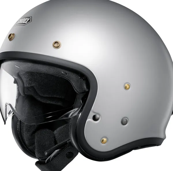 Shoei J.O2 Matt Light Silver> Retro Helmen|Helmen Met Zonnevizier