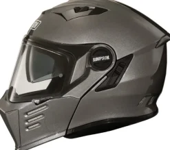 Simpson Darksome Gunmetal 06> Systeemhelmen|Helmen Met Zonnevizier